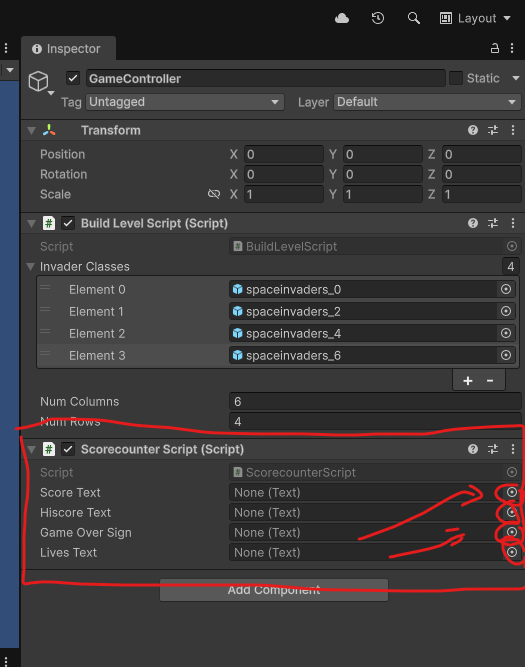 Score Text-element trækkes ind.