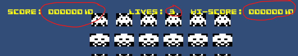 Spil kører, score tæller.