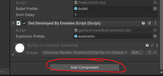 Søgning efter Box Collider 2D.