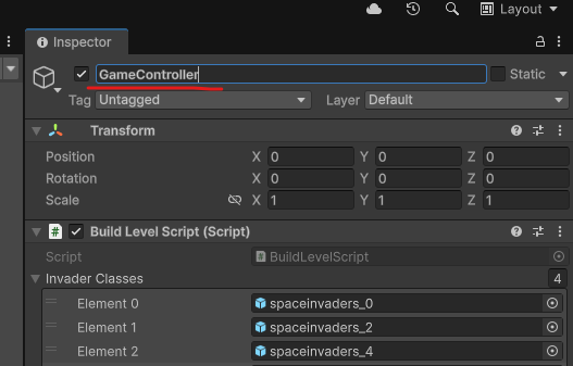 Objektet omdøbt til GameController.